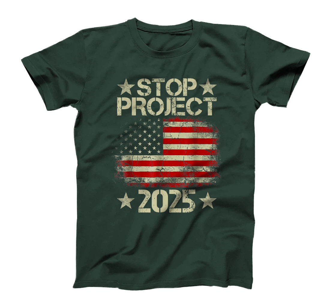 Stop project 2025 American flag Anti trump biden supporter T-Shirt