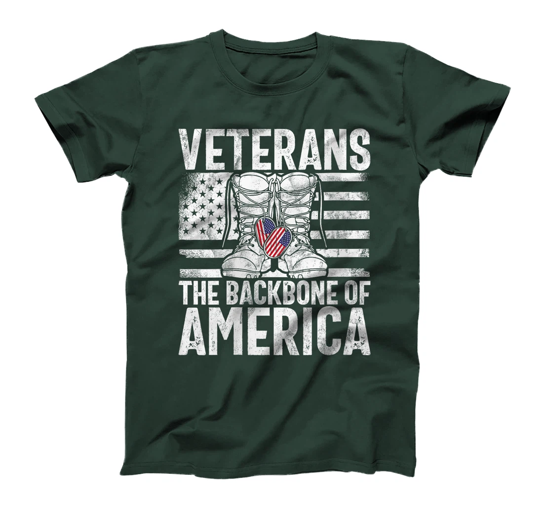 Womens Veterans The Backbone of America Veteran T-Shirt
