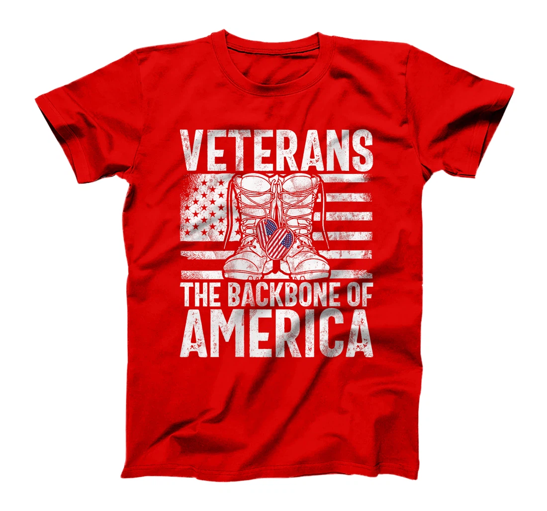 Womens Veterans The Backbone of America Veteran T-Shirt
