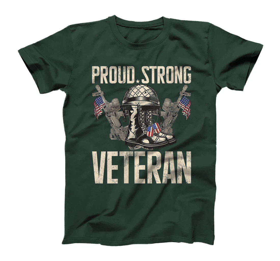 Womens Proud Strong Veteran T-Shirt