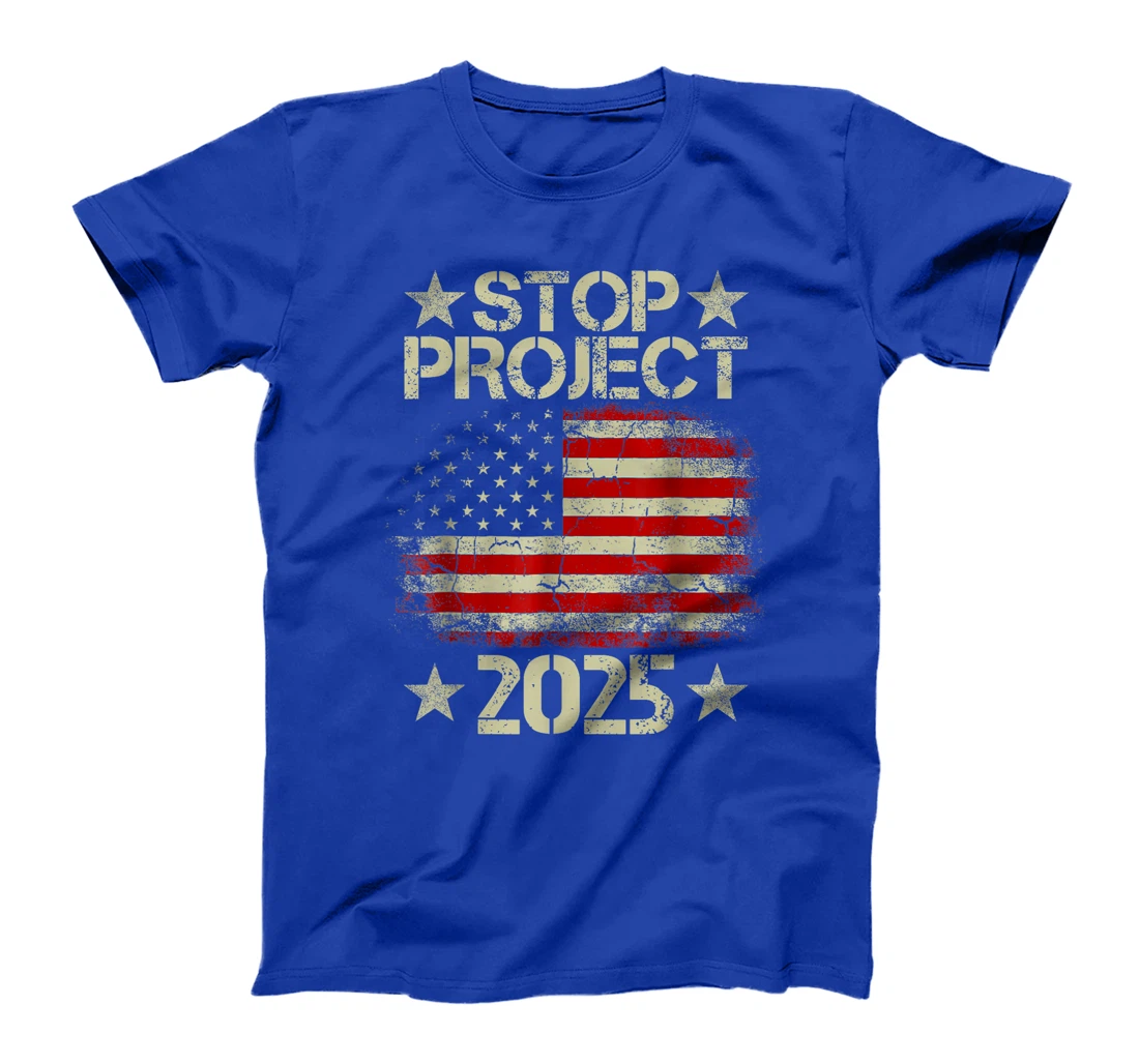 Stop project 2025 American flag Anti trump biden supporter T-Shirt