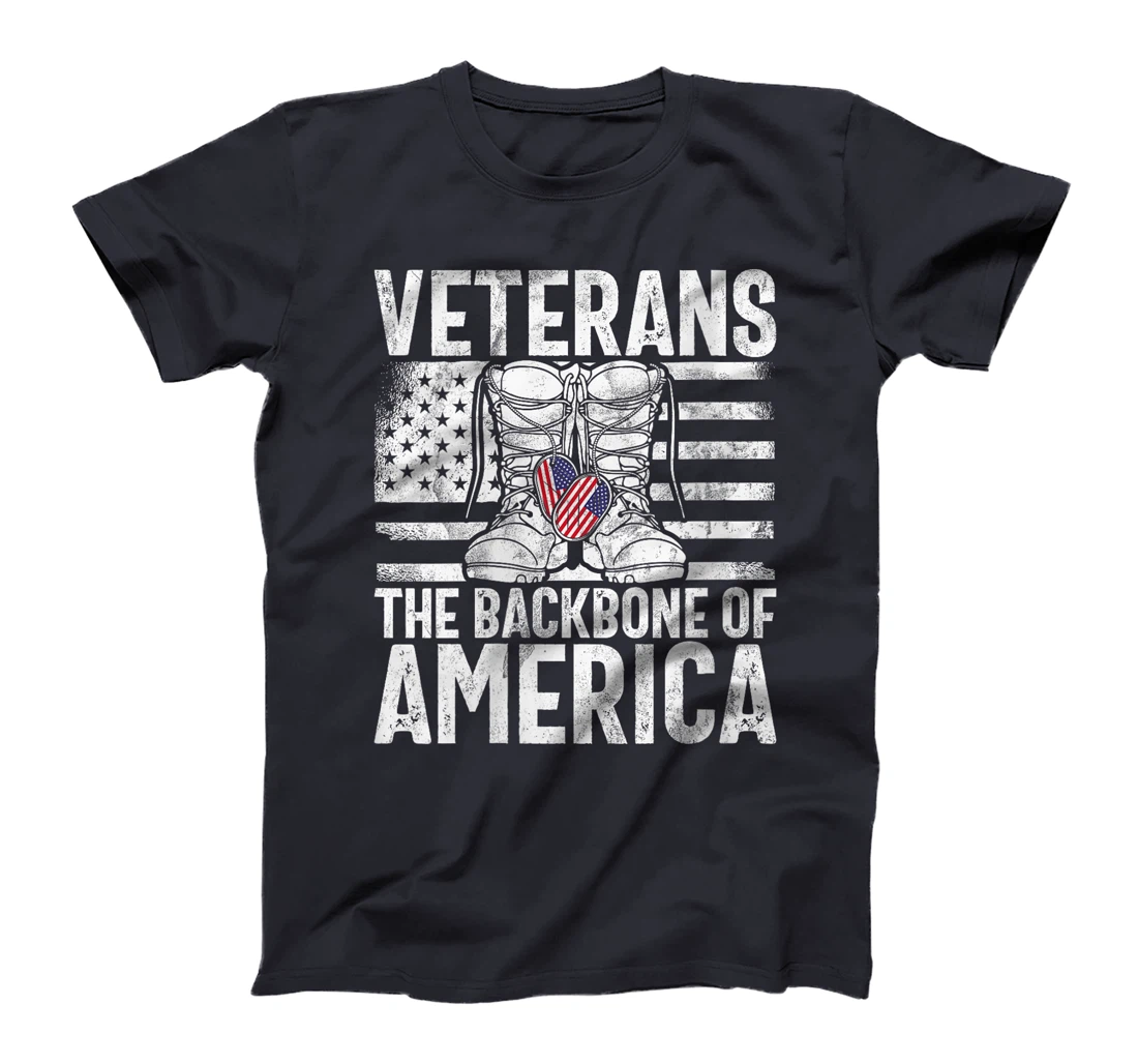 Womens Veterans The Backbone of America Veteran T-Shirt