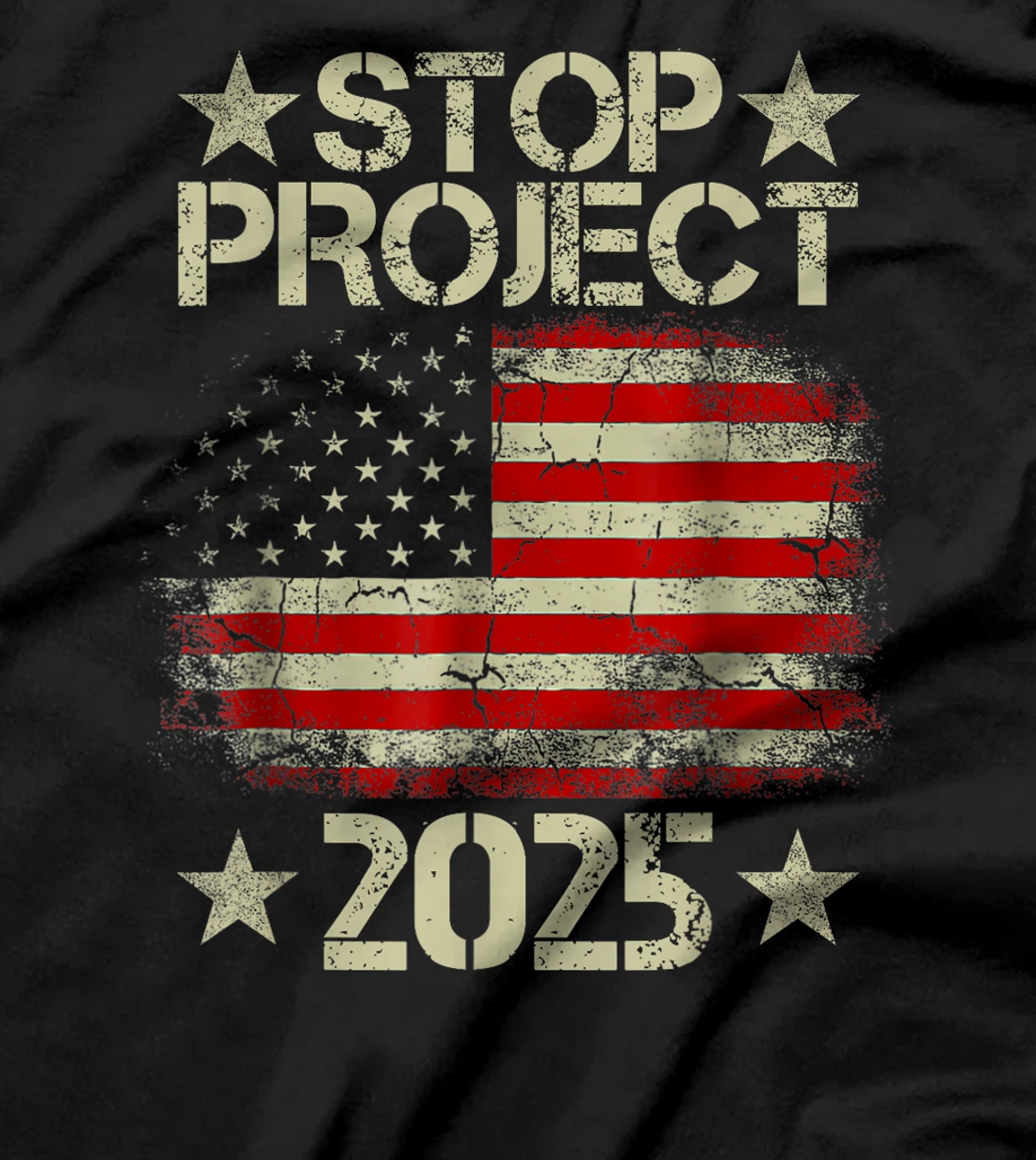 Stop project 2025 American flag Anti trump biden supporter T-Shirt