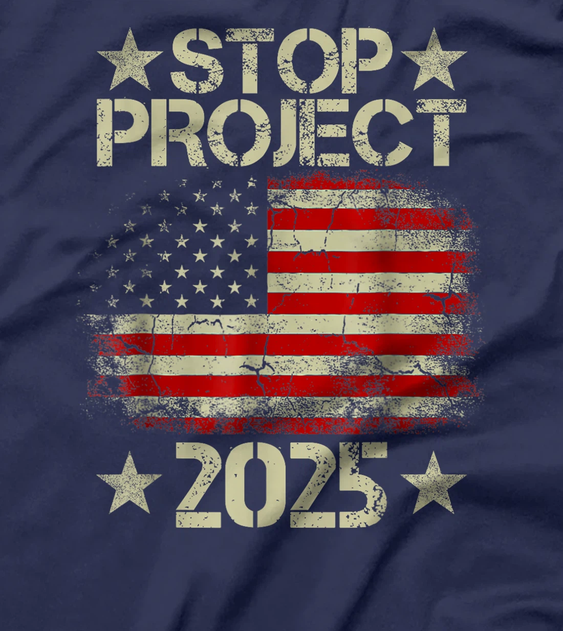 Stop project 2025 American flag Anti trump biden supporter T-Shirt