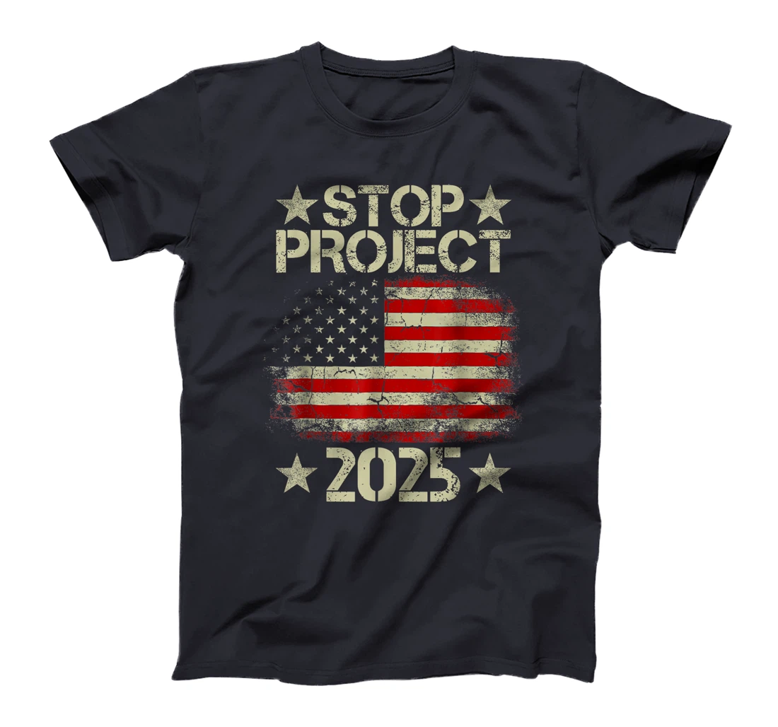 Stop project 2025 American flag Anti trump biden supporter T-Shirt