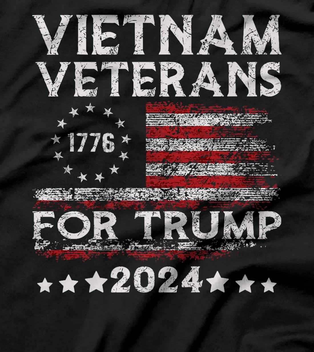 Vietnam Veterans For Trump 2024 American Flag 4th Of July Premium T-Shirt