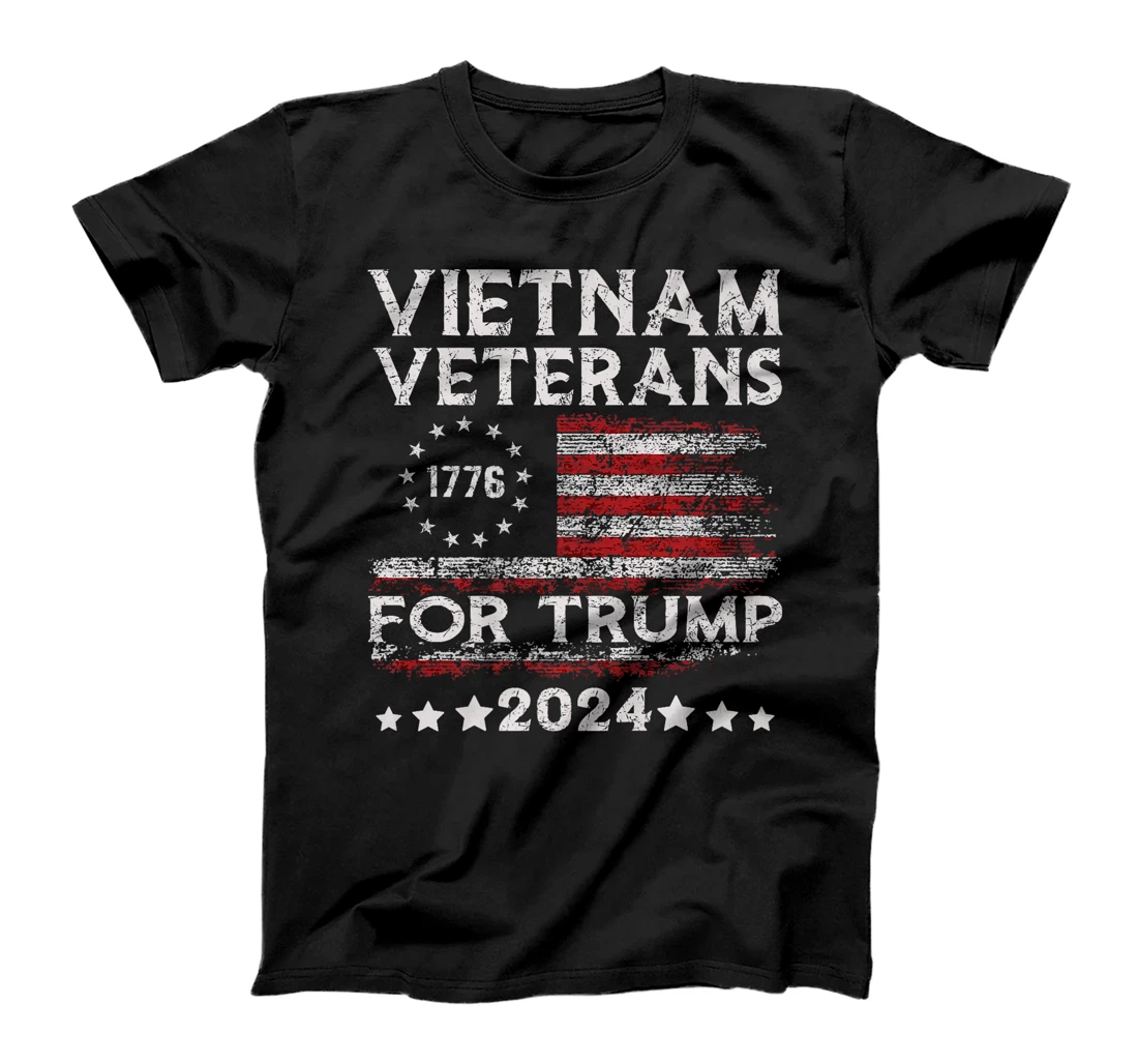 Vietnam Veterans For Trump 2024 American Flag 4th Of July Premium T-Shirt