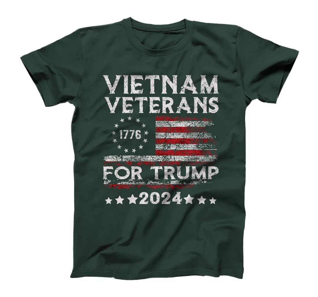 Vietnam Veterans For Trump 2024 American Flag 4th Of July Premium T-Shirt