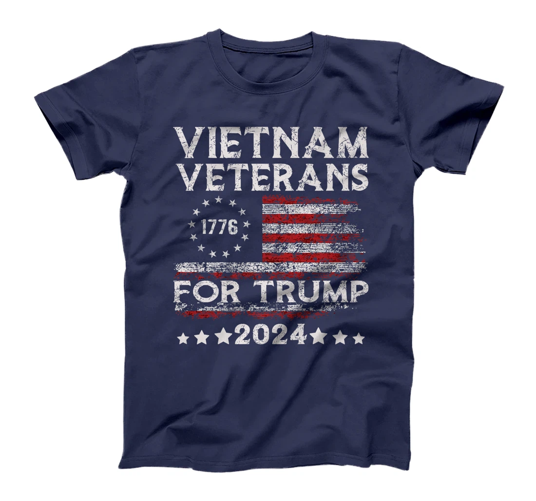 Vietnam Veterans For Trump 2024 American Flag 4th Of July Premium T-Shirt