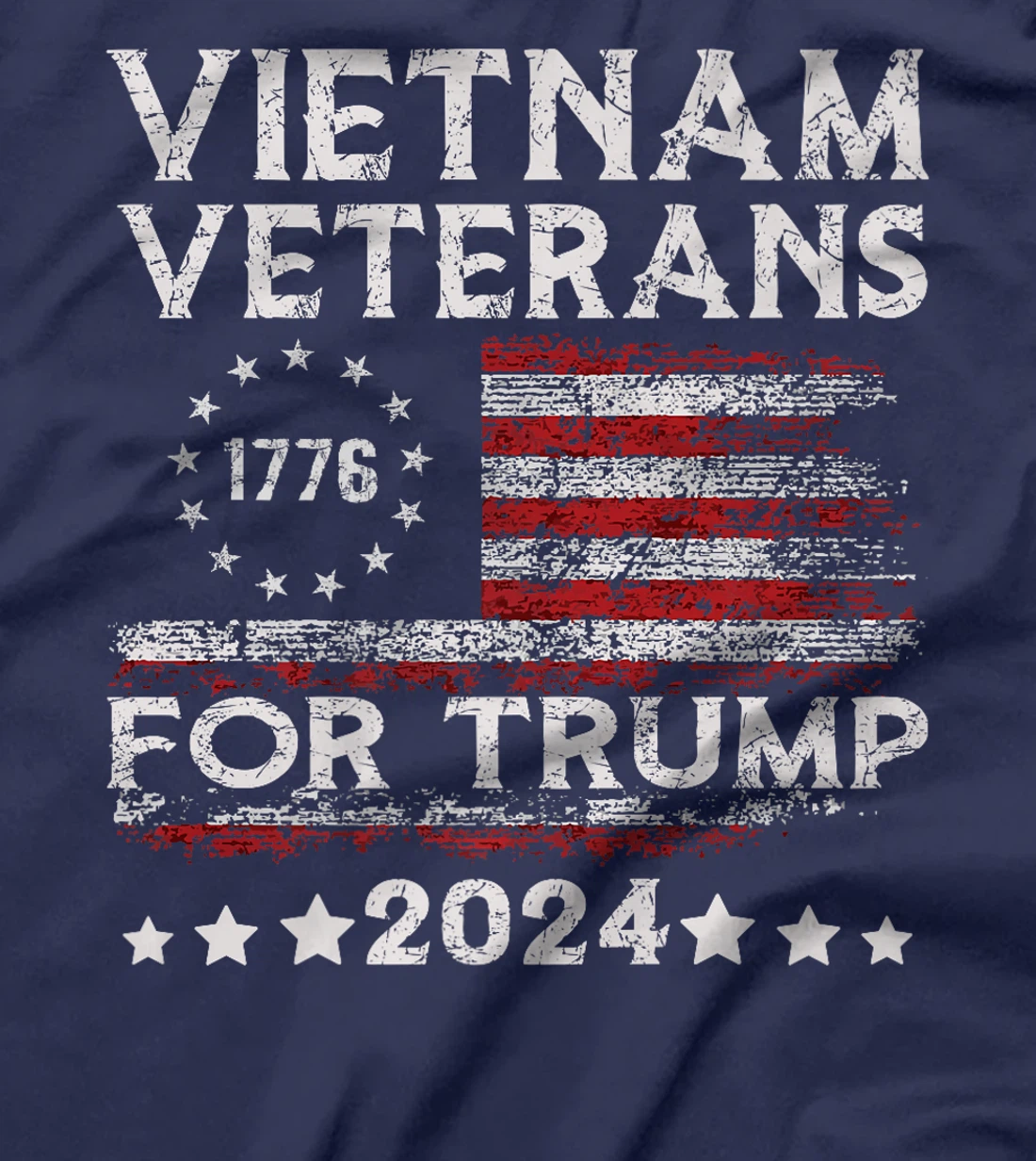 Vietnam Veterans For Trump 2024 American Flag 4th Of July Premium T-Shirt
