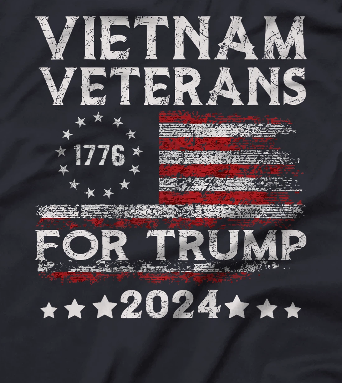 Vietnam Veterans For Trump 2024 American Flag 4th Of July Premium T-Shirt