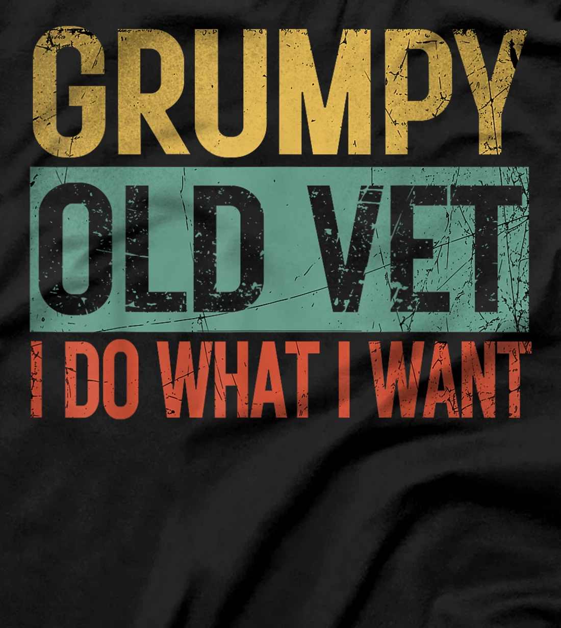 Grumpy Old Vet, I Do What I Want Retro Military Veterans Day T-Shirt