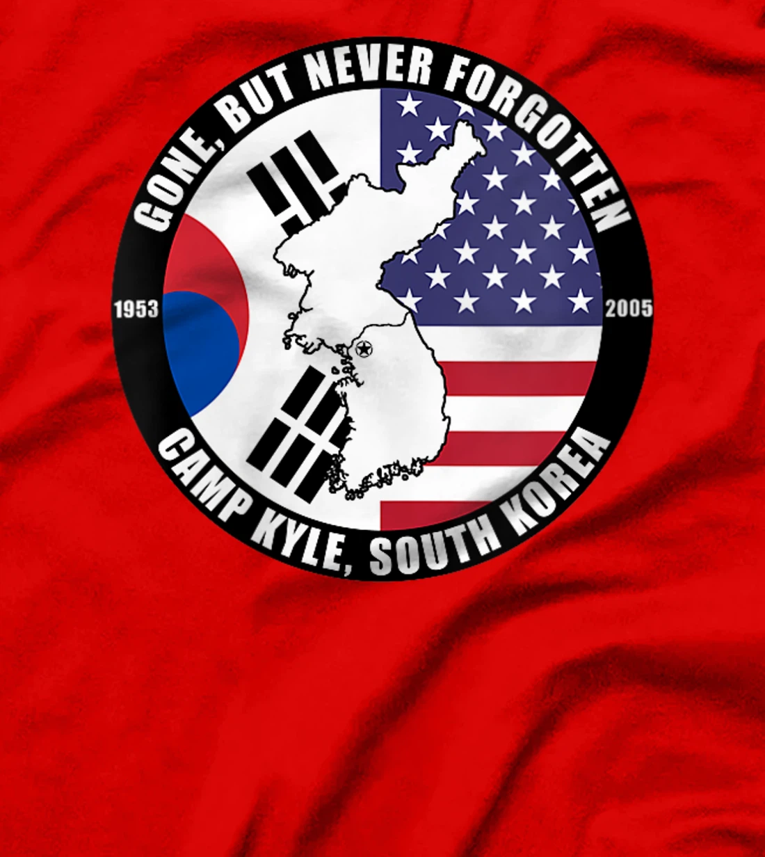 Womens Gone But Never Forgotten Camp Kyle South Korea Veteran T-Shirt