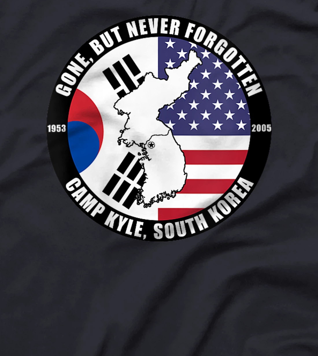 Womens Gone But Never Forgotten Camp Kyle South Korea Veteran T-Shirt