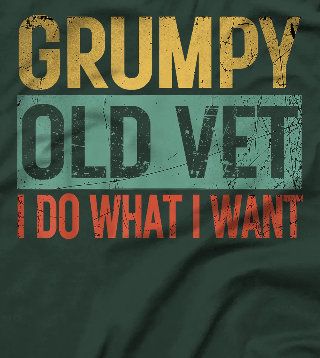 Grumpy Old Vet, I Do What I Want Retro Military Veterans Day T-Shirt