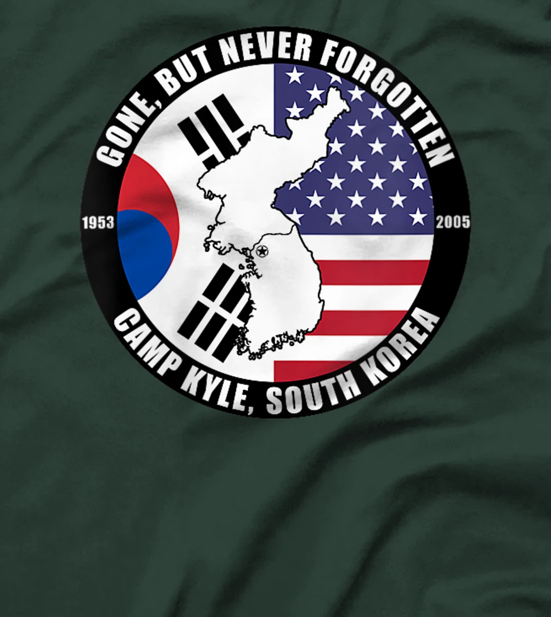 Womens Gone But Never Forgotten Camp Kyle South Korea Veteran T-Shirt