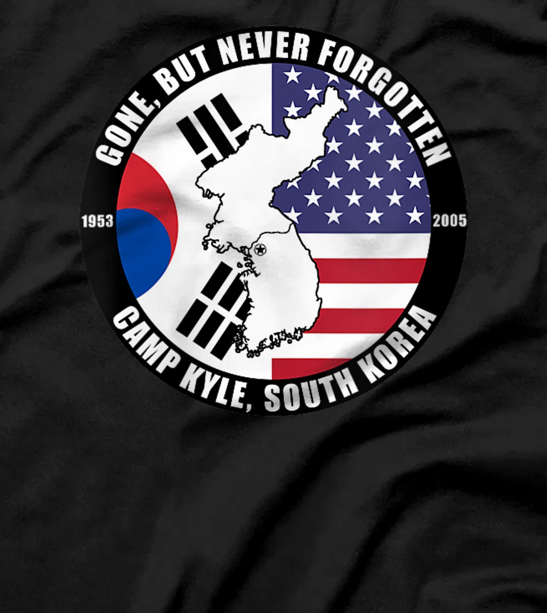 Womens Gone But Never Forgotten Camp Kyle South Korea Veteran T-Shirt