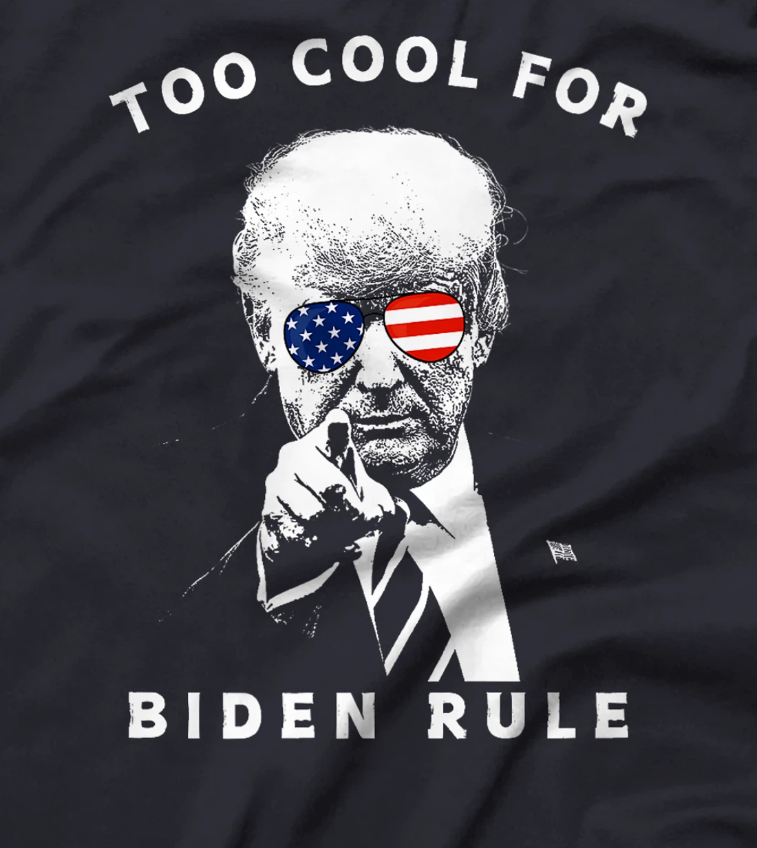 President Trump Too Cool For Biden Rule MAGA USA Flag Funny Premium T-Shirt