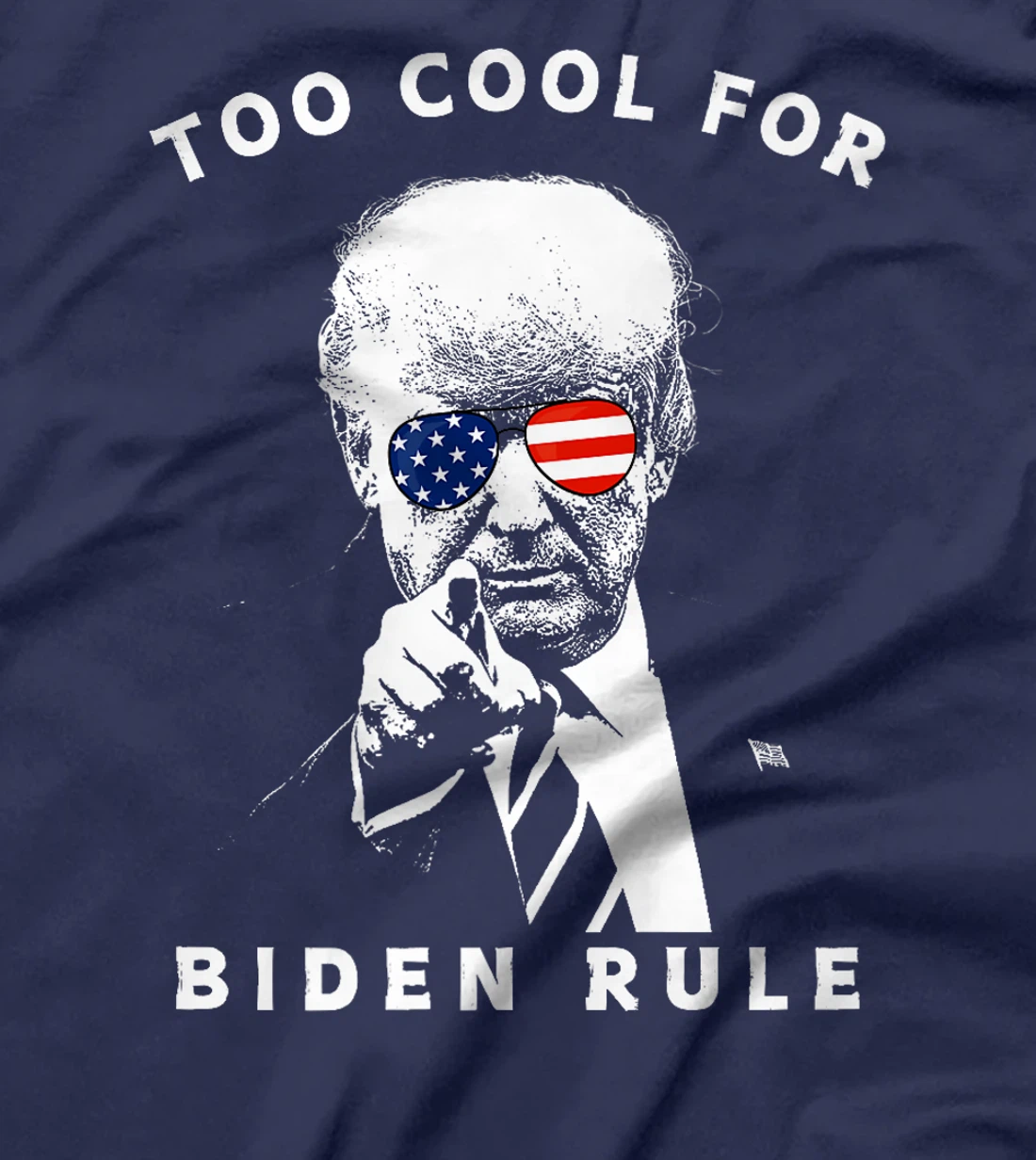 President Trump Too Cool For Biden Rule MAGA USA Flag Funny Premium T-Shirt