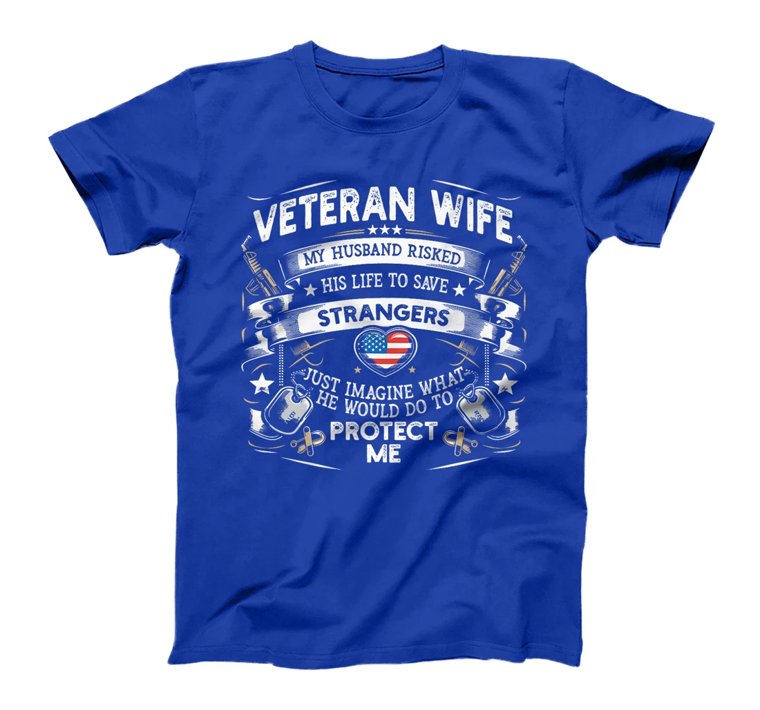 Womens Veteran Wife Army Husband Soldier Saying Military Spouse Day T-Shirt