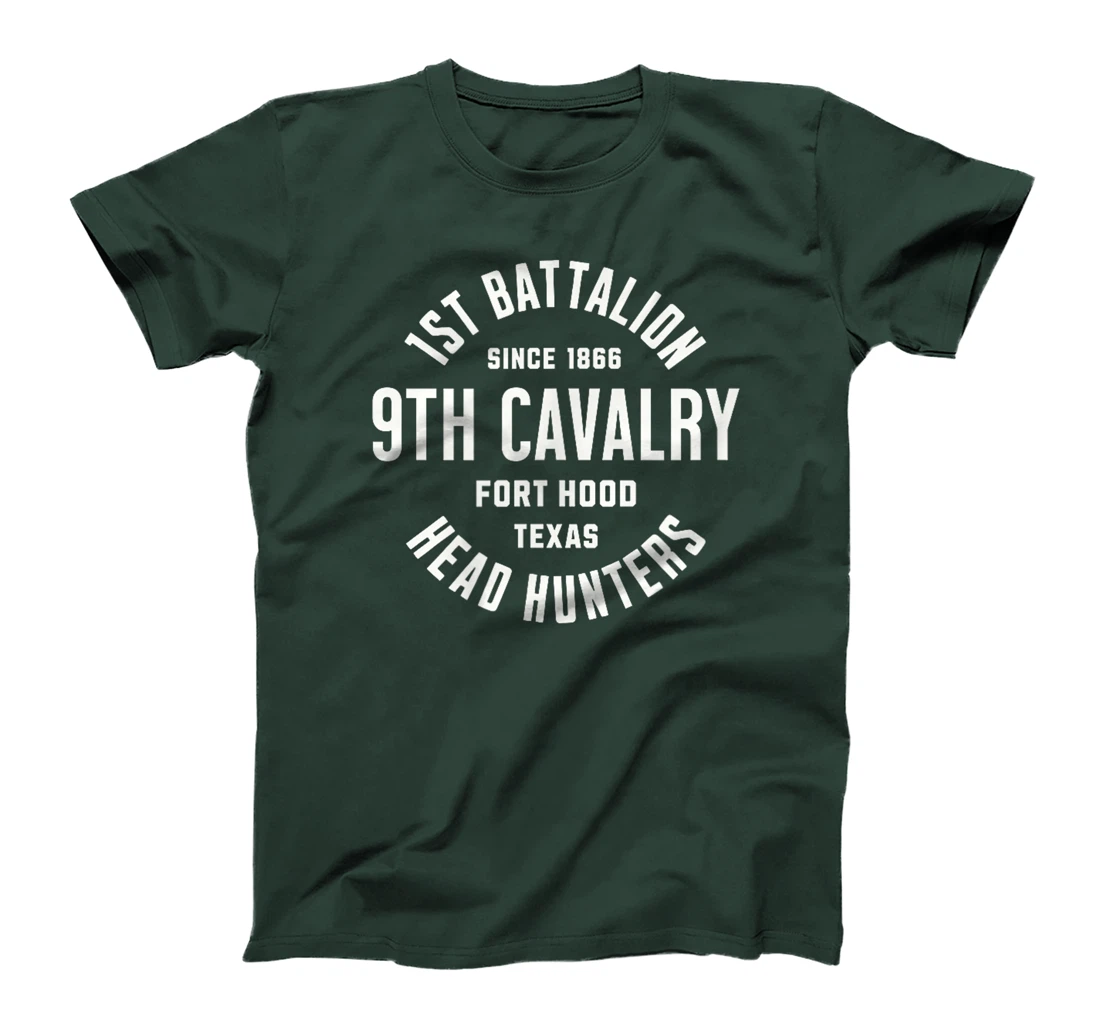 Womens 1st Battalion 9th Cavalry Head Hunters Fort Hood Veteran T-Shirt