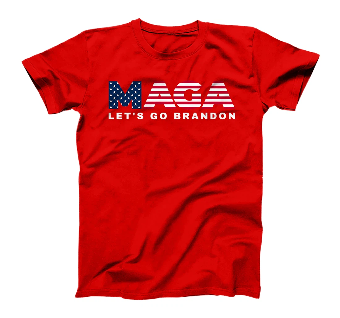 Womens MAGA Let's Go Brandon USA Flag 4th of July 2024 Trump Tee T-Shirt