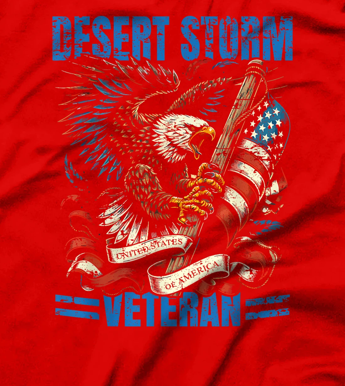 Desert Storm Veteran Patriotic Eagle USA Flag Design T-Shirt