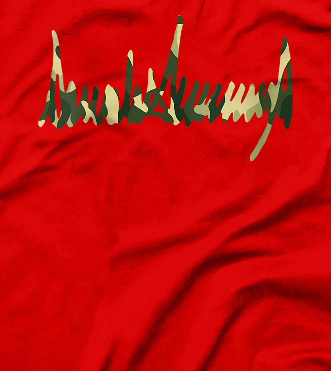 Womens Green Camo Camouflage President Trump Signature US 2024 MAGA T-Shirt