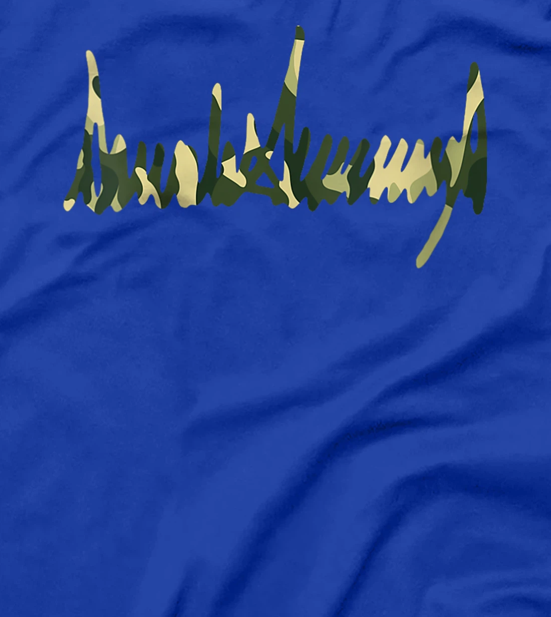 Womens Green Camo Camouflage President Trump Signature US 2024 MAGA T-Shirt