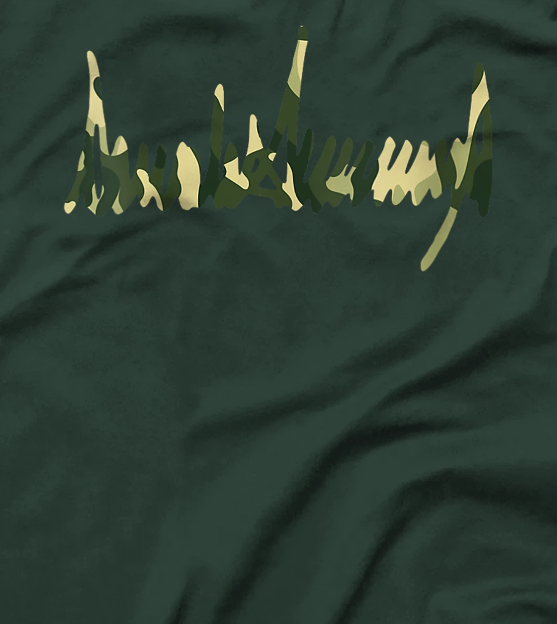 Womens Green Camo Camouflage President Trump Signature US 2024 MAGA T-Shirt