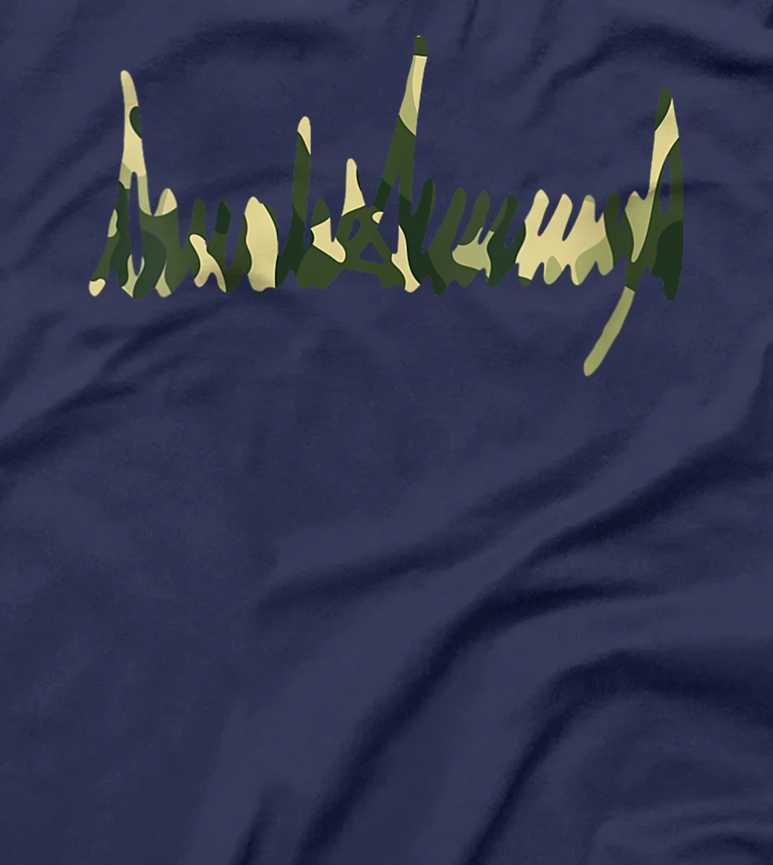 Womens Green Camo Camouflage President Trump Signature US 2024 MAGA T-Shirt