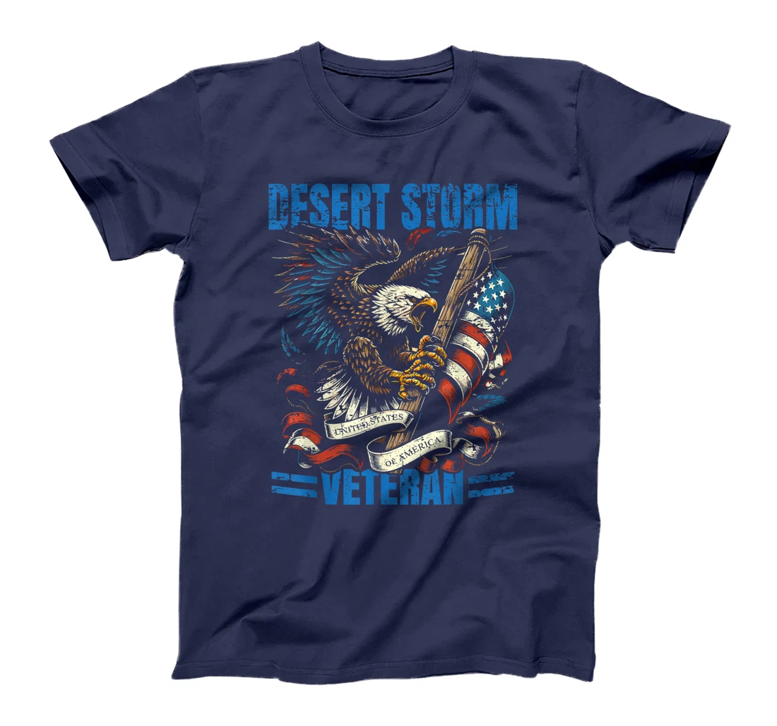 Desert Storm Veteran Patriotic Eagle USA Flag Design T-Shirt