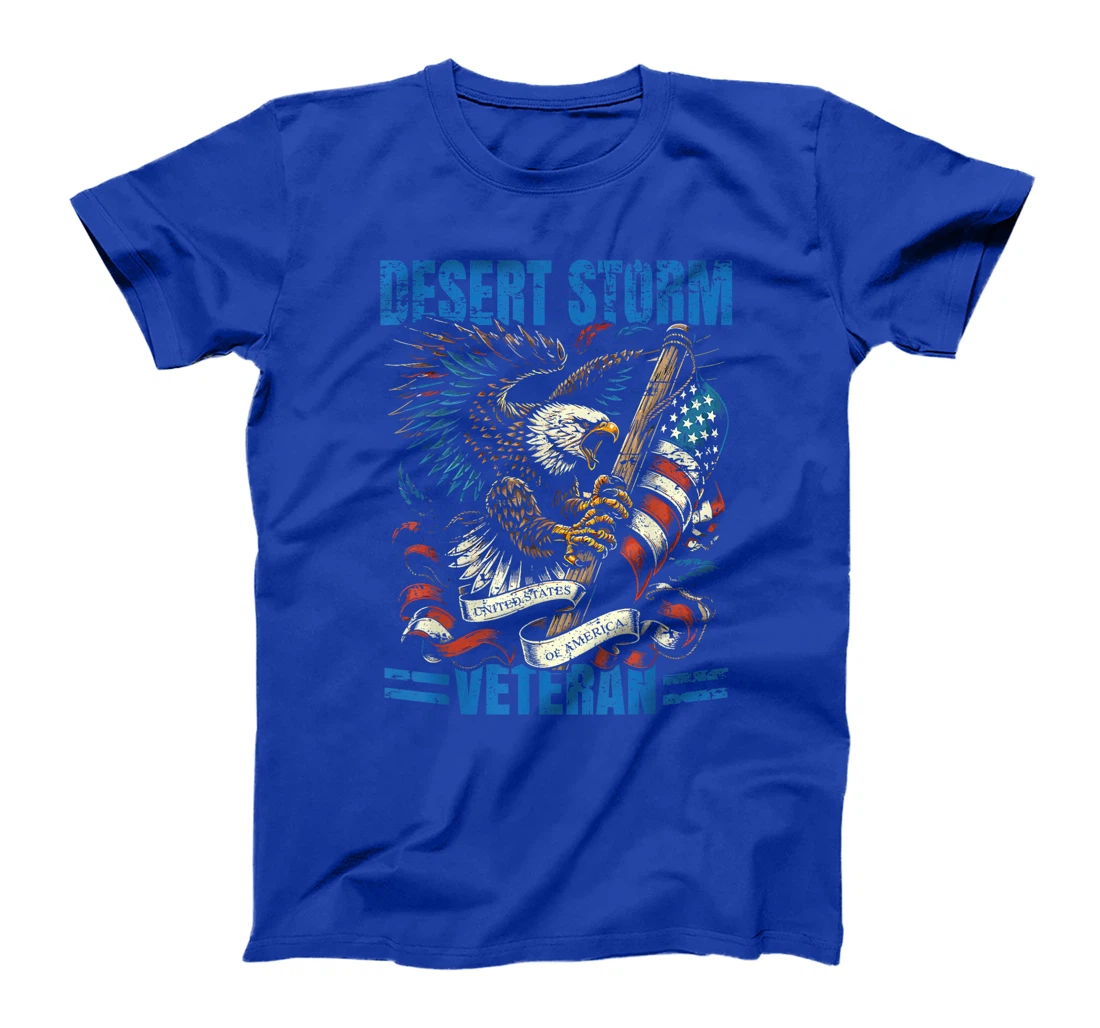 Desert Storm Veteran Patriotic Eagle USA Flag Design T-Shirt