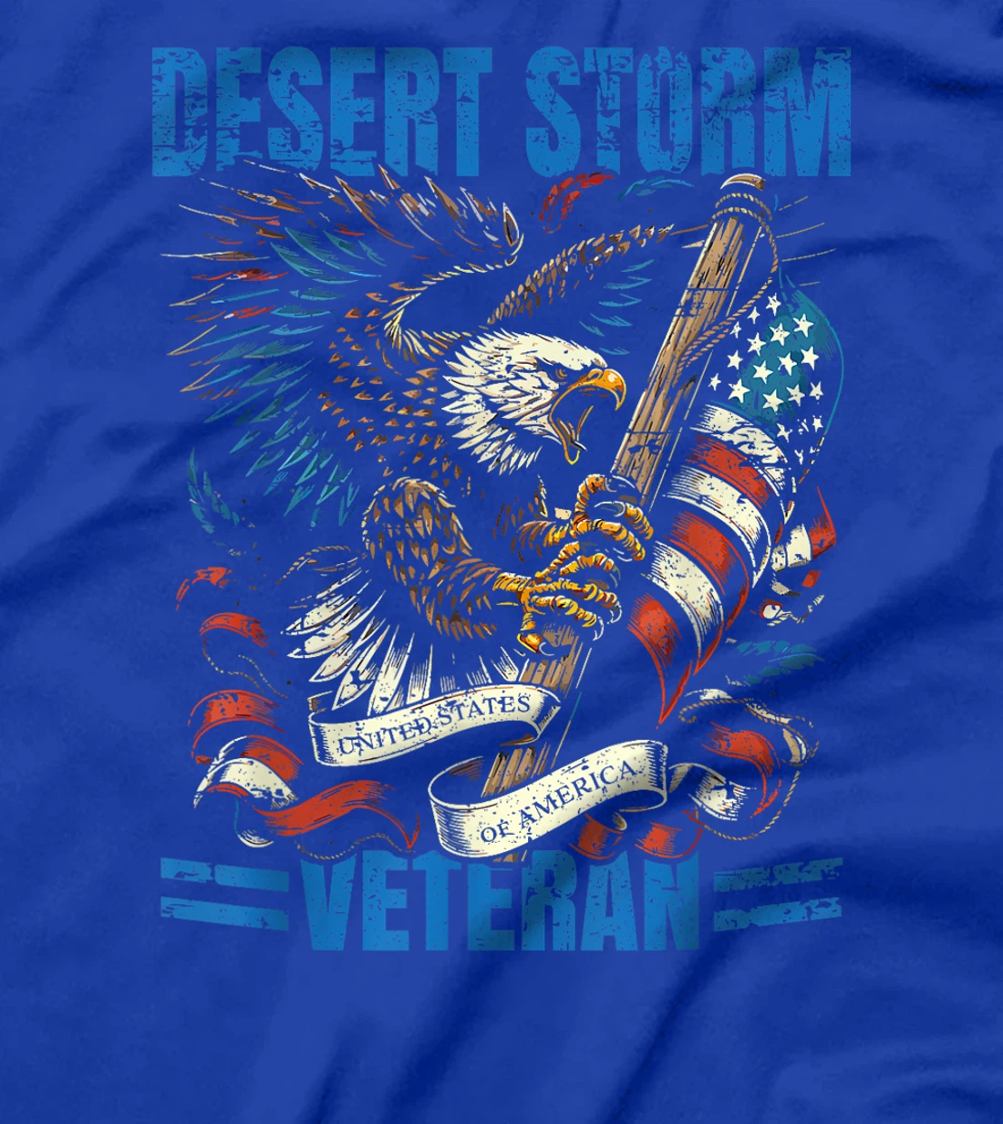 Desert Storm Veteran Patriotic Eagle USA Flag Design T-Shirt