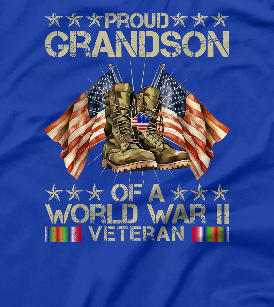 Proud Grandson Of World War 2 Vet Proud WWII Veteran T-Shirt
