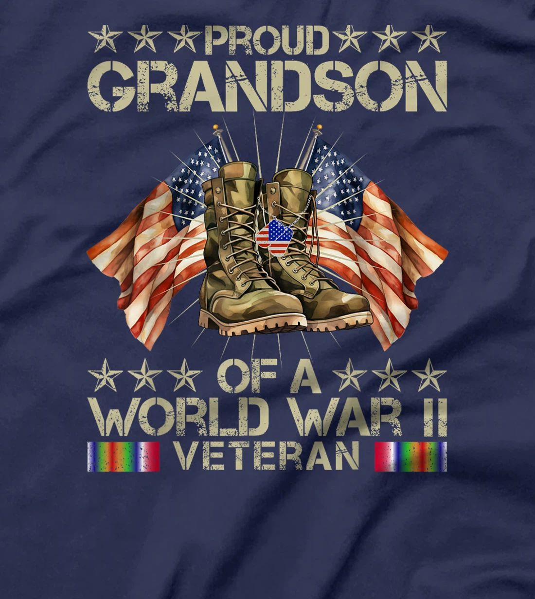 Proud Grandson Of World War 2 Vet Proud WWII Veteran T-Shirt