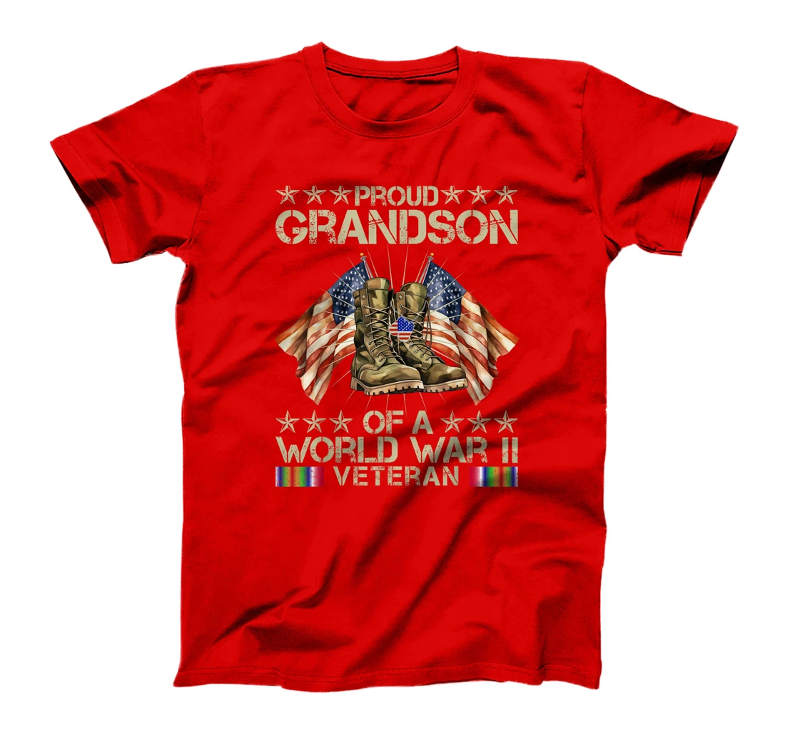 Proud Grandson Of World War 2 Vet Proud WWII Veteran T-Shirt