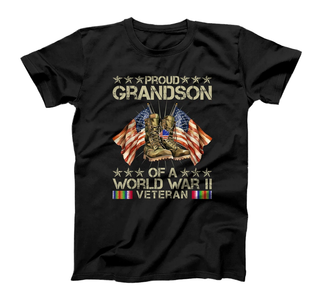 Proud Grandson Of World War 2 Vet Proud WWII Veteran T-Shirt