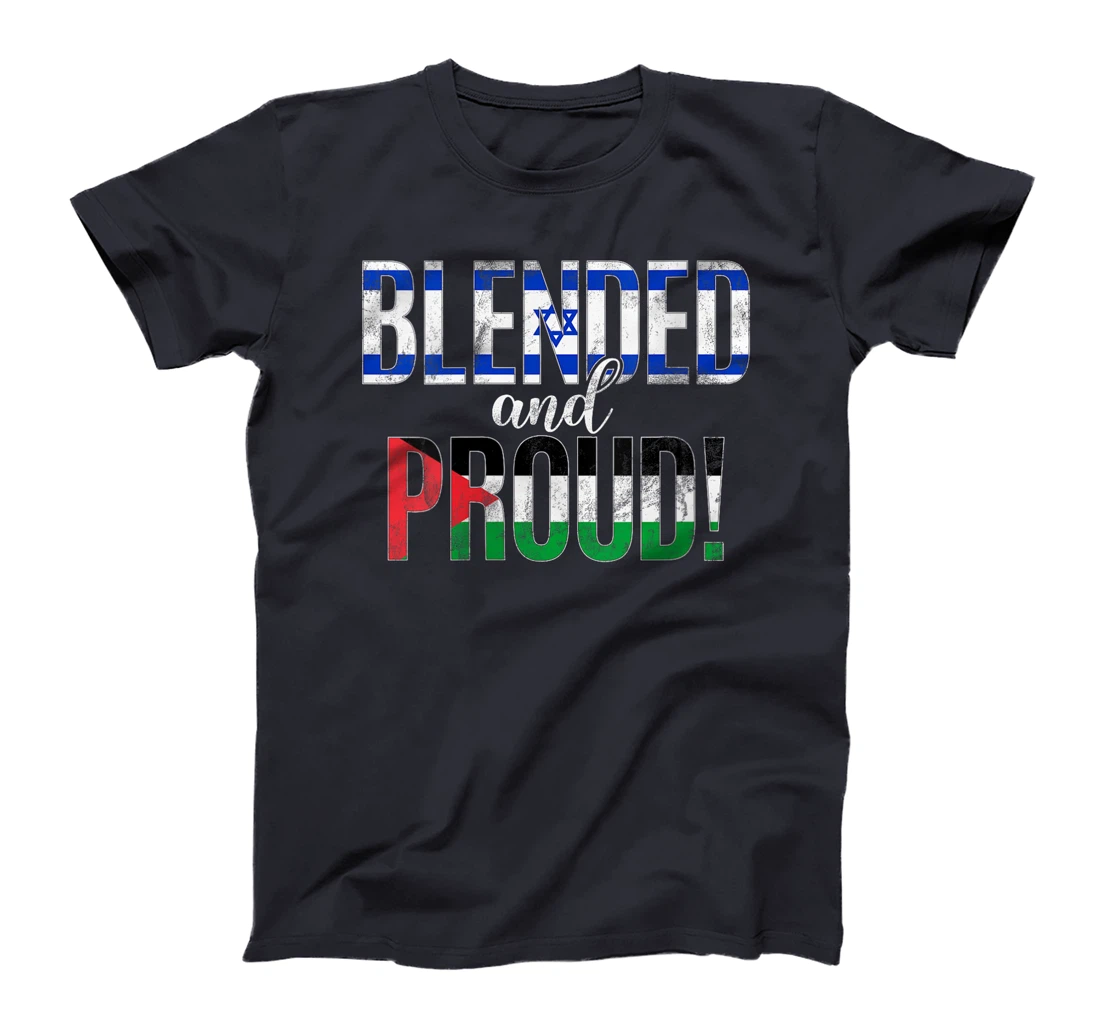 Womens Blended And Proud Nationality Half Israeli Half Palestinian T-Shirt