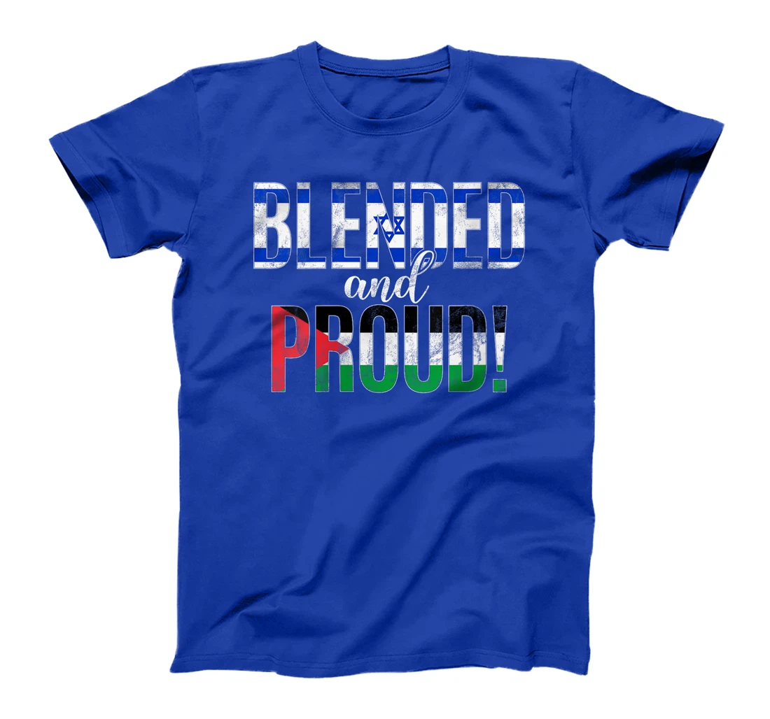 Womens Blended And Proud Nationality Half Israeli Half Palestinian T-Shirt
