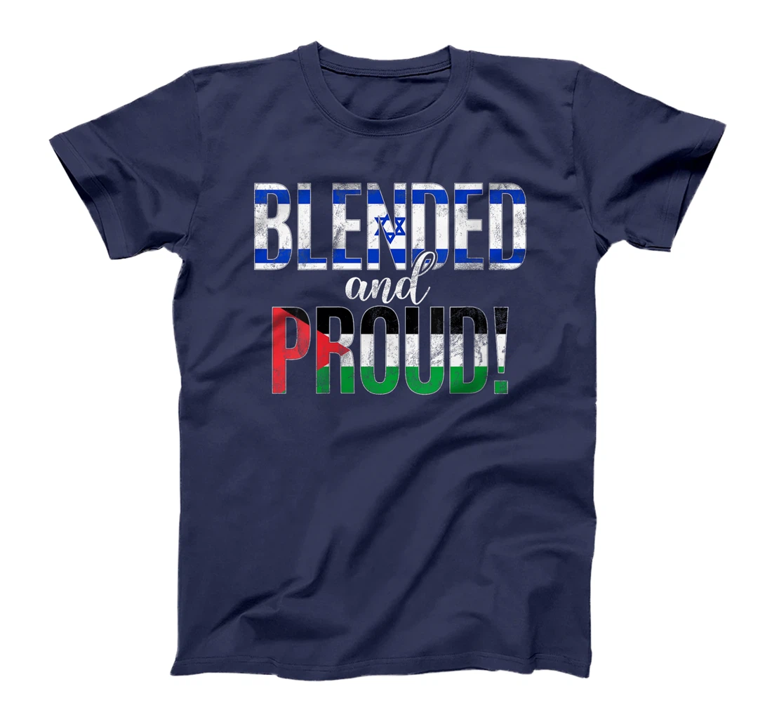 Womens Blended And Proud Nationality Half Israeli Half Palestinian T-Shirt