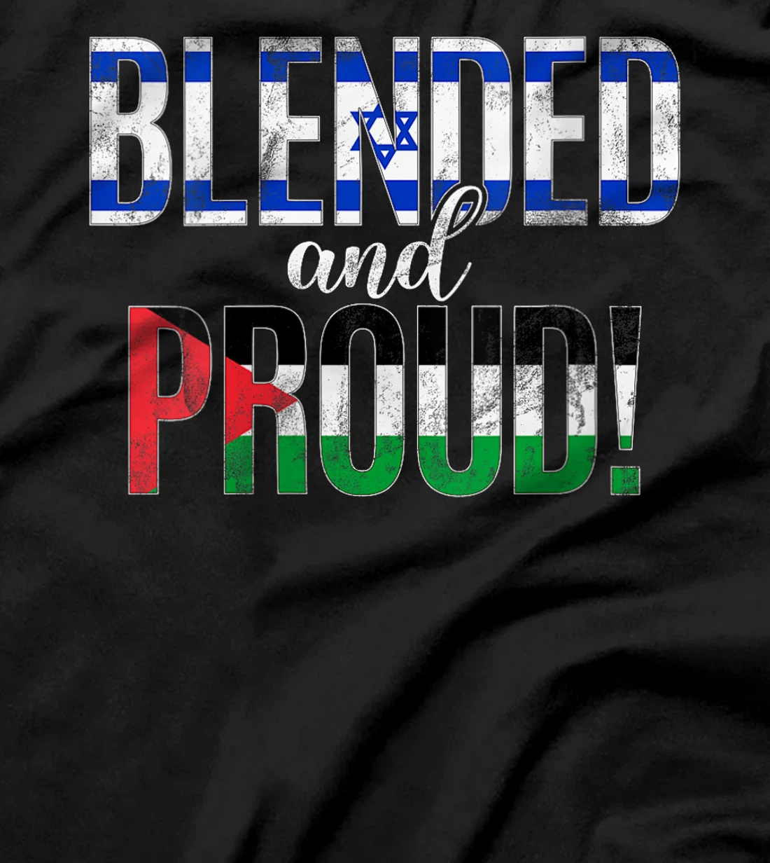 Womens Blended And Proud Nationality Half Israeli Half Palestinian T-Shirt