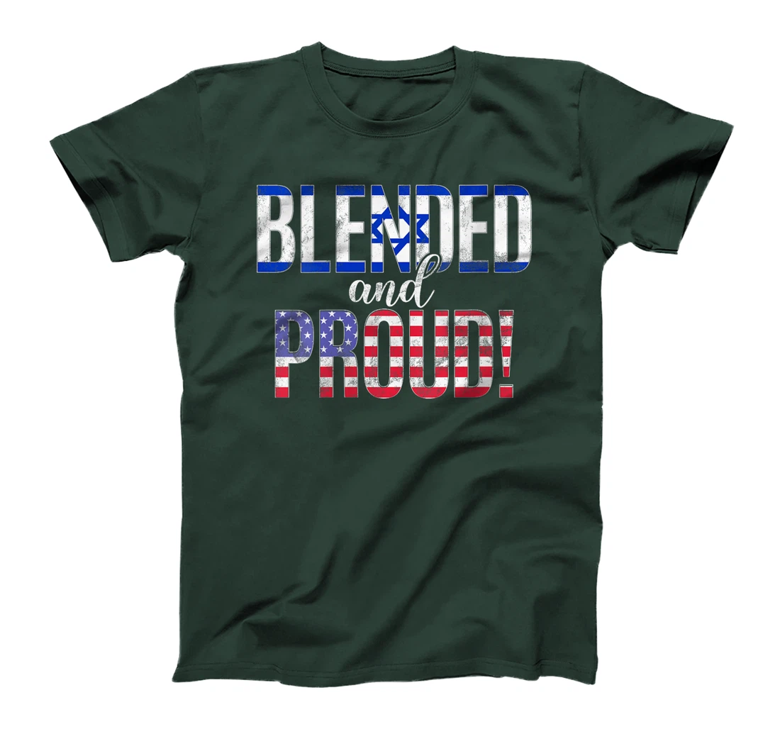 Womens Blended And Proud Nationality Half Israeli Half American T-Shirt
