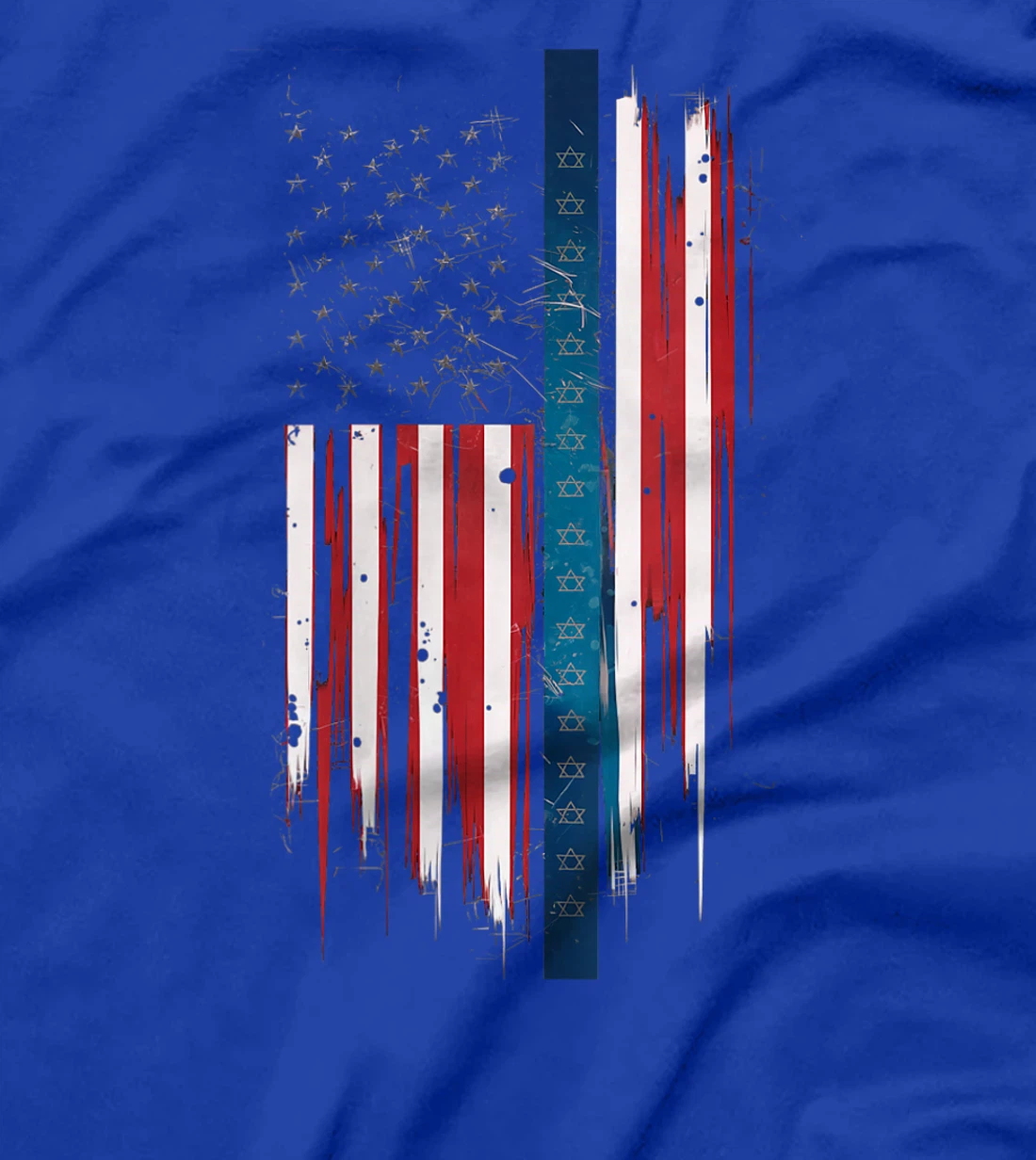 Womens Israel Independence Star of David US American Flag Patriotic T-Shirt