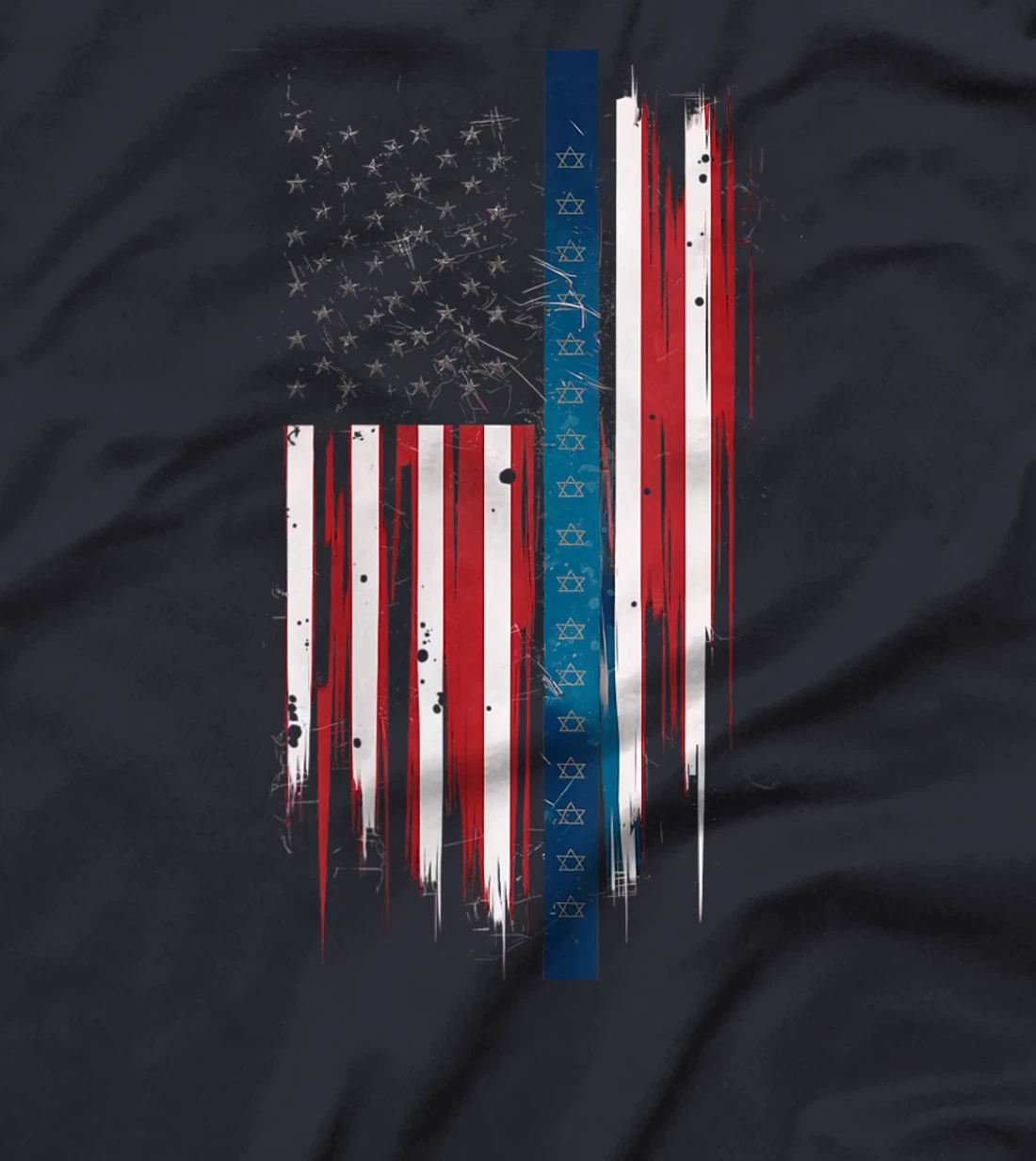 Womens Israel Independence Star of David US American Flag Patriotic T-Shirt