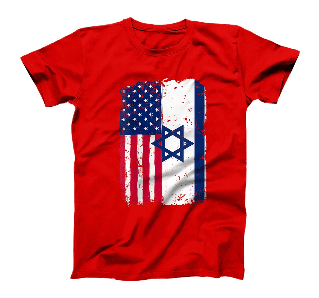 Womens Israel Flag American Israeli Friendship Pride Israel Usa T-Shirt