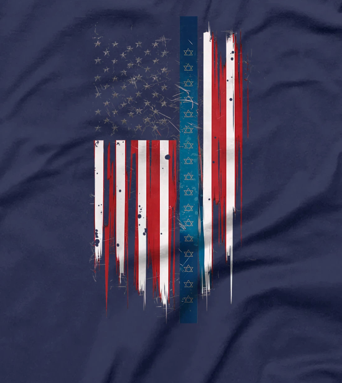 Womens Israel Independence Star of David US American Flag Patriotic T-Shirt