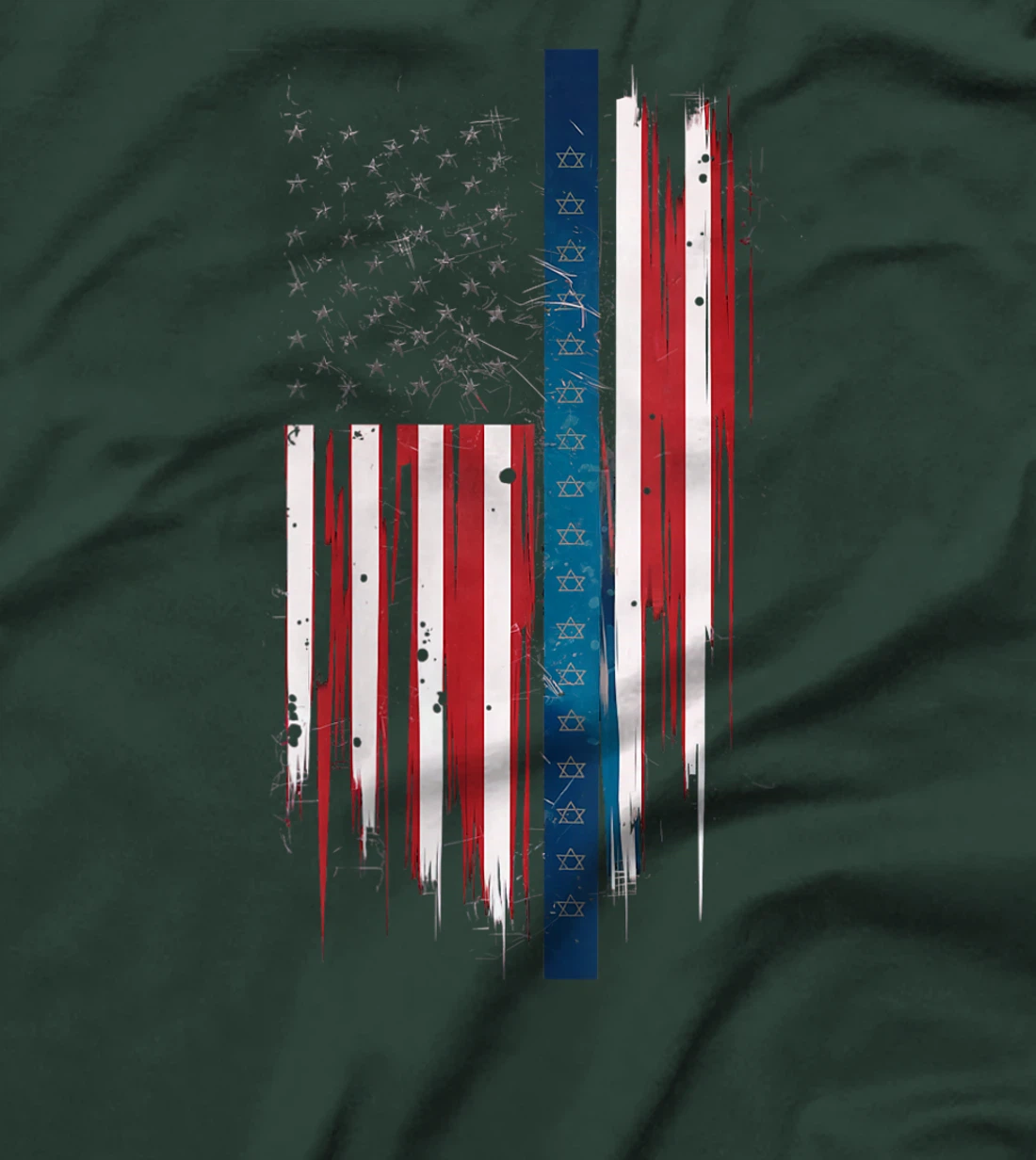 Womens Israel Independence Star of David US American Flag Patriotic T-Shirt