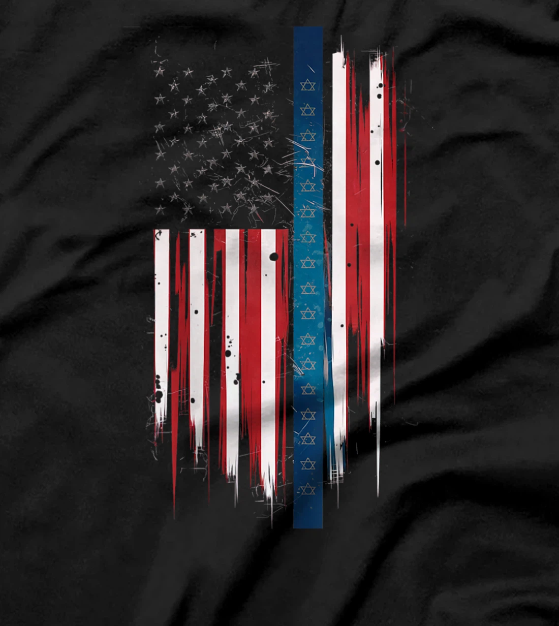 Womens Israel Independence Star of David US American Flag Patriotic T-Shirt