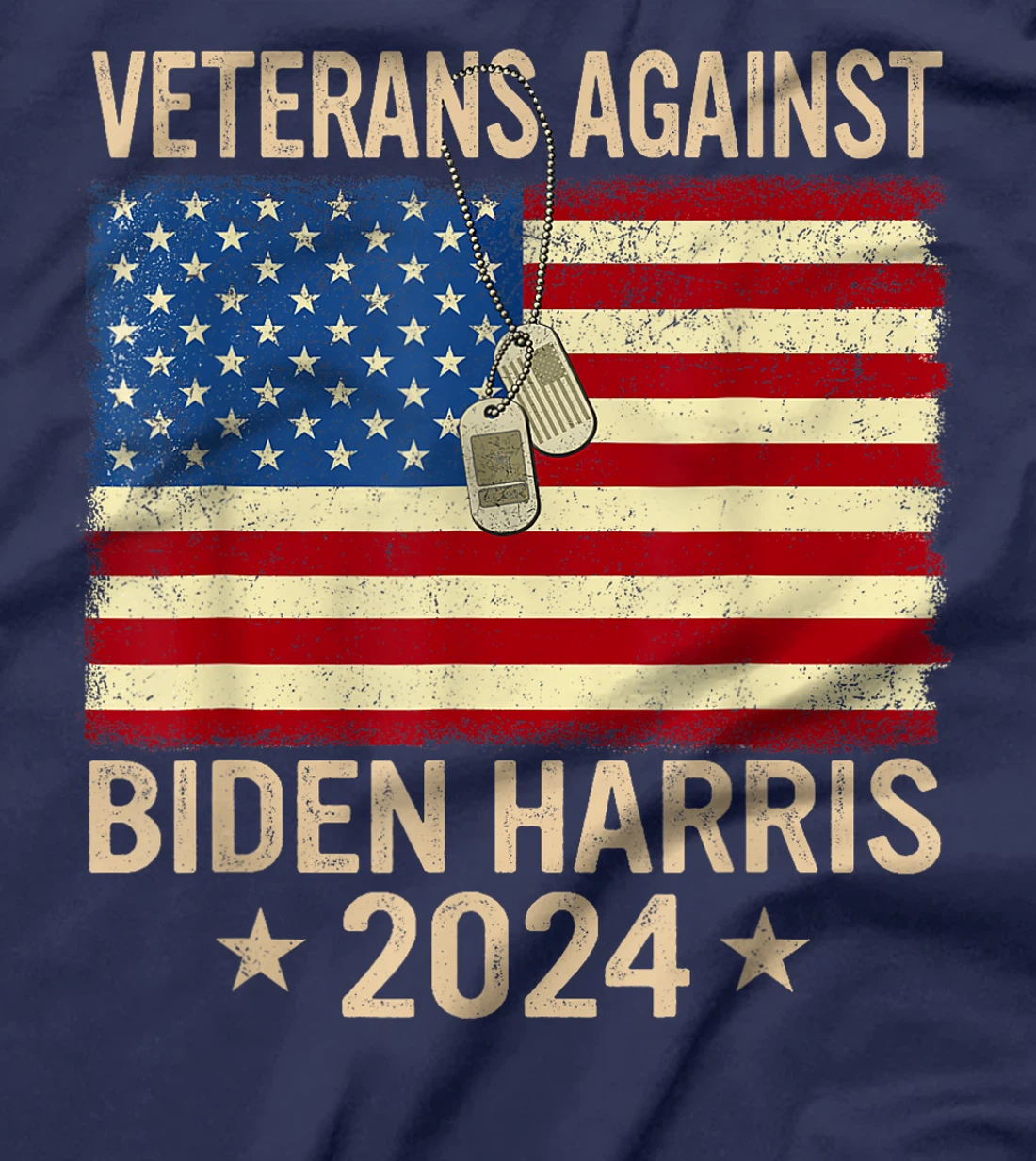 Veterans Against Biden-Harris 2024 Veterans For Trump 2024 T-Shirt